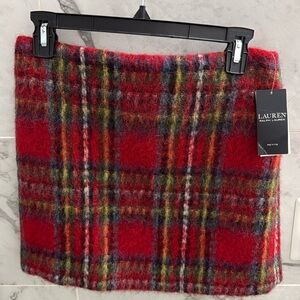 NWT LAUREN plaid skirt